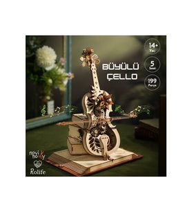 Büyülü Çello 3D Puzzle Ahşap Minyatür Maket Kiti DIY Kendin Yap