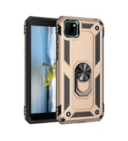 Huawei Y5p Kılıf Sofya Yüzüklü Silikon Kapak - Gold