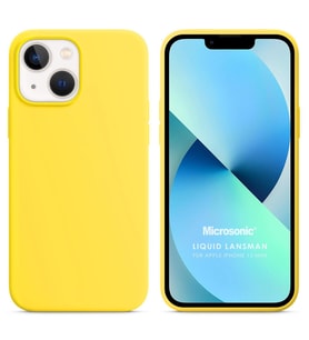 Microsonic Apple iPhone 13 Mini Kılıf Liquid Lansman Silikon Sarı