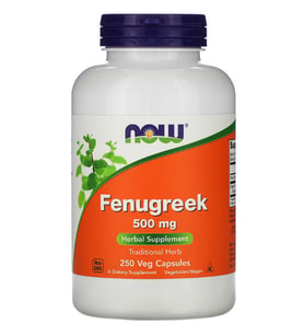 NOW Fenugreek 500 mg 250 Veg Capsules USA.