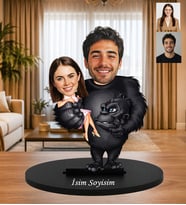 Kişiye Özel King Kong Karikatür Biblo – Çiftlere Özel Fotoğraflı Eğlenceli Hediye Esprili Sevgili Hediyesi