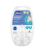 Chicco Wellbeing Silikon 2'li Biberon Emziği 0 ay+ (Çok Renkli)