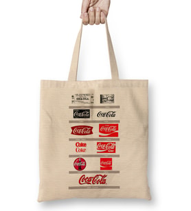 Coca Cola Logo Bez Çanta Uzun Saplı