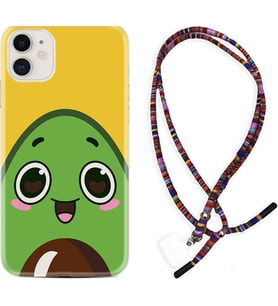 Apple iPhone 11 12 13 Mini Kılıf Boyun Asklı Rasta Silikon Avo Şekerto 1626