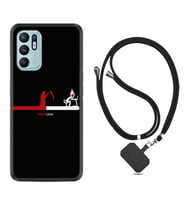 Oppo Reno 6 Kılıf Silikon Boyun Askılı İpli Desenli Silikon Dead Line 1662