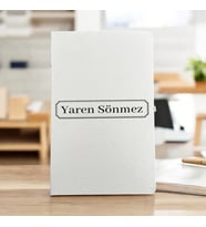 Kişiye Özel İsimli Çerçeve Tasarım Beyaz Defter Ajanda