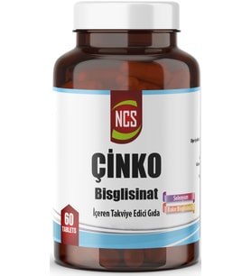 Çinko (Zinc) Bisglisinat 60 Tablet Selenyum Bakır Bisglisinat
