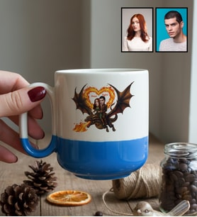 Kişiye Özel Karikatürlü Ejderhalı Dizi Seven Sevgiliye Hediye Kupa Bardak Pro Sevgililer Günü Hediyesi