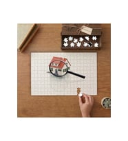 Maket Ev - Büyüteç - Emlak Tasarımı 240 parça Ahşap Puzzle Ahşap Kutuda MP01155