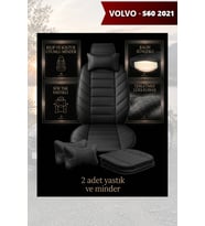 volvo s60 2021 Koltuk ve Kılıf uyumlu Lüks Siyah Yastık Minder 2 Minder 2 Yastık