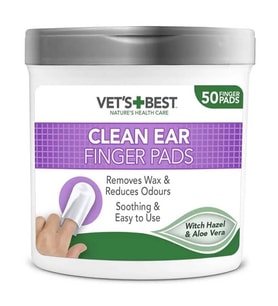 Vets Best Kedi ve Köpek Kulak Temizleme Parmak Pedi 50li