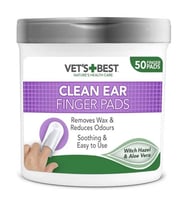 Vets Best Kedi ve Köpek Kulak Temizleme Parmak Pedi 50li