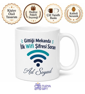 Gittiği Mekanda İlk Wifi Şifresi Soran İnternet Aşıkları Kupa Bardak Hediye