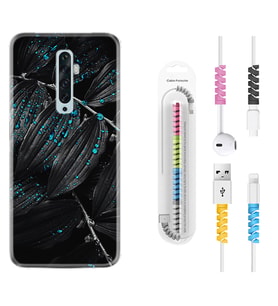 Oppo Reno 2Z 4 Lite 4 Pro 5 6 7 A31 Kılıf Kablo Koruma Spiral Silikon Foid Green 1643
