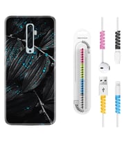 Oppo Reno 2Z 4 Lite 4 Pro 5 6 7 A31 Kılıf Kablo Koruma Spiral Silikon Foid Green 1643