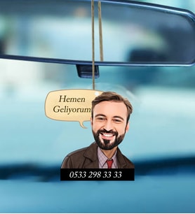 Kişiye Özel Resim Araç Telefon Numaralık Numaratör Tasarımlı Karikatür Araba Dikiz Ayna Süsü 279