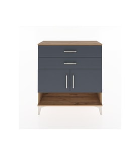 Arges Şifonyer 2 Raflı 2 Çekmeceli 2 Kapaklı 88x30x96 Çam-Antrasit