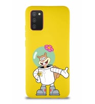 Samsung Galaxy A02S Soft Premier Kapak Sandy Tasarımlı Silikon Kılıf - Sarı (Şeffaf)