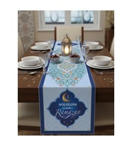 Ramazan Ayı Motifli Dijital Baskılı Runner Masa Örtüsü 40x140 cm