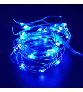 7 METRE ULTRA PARLAK CANLI MAVİ IŞIK SU GEÇİRMEZ MAVİ PİLLİ LED IŞIK MİCRO DÖKME LED SABİT YANAR