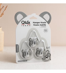 Şeffaf Yapışkanlı Askı 3'lü (Koala Tip)
