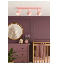 3lü üçlü Pembe Gövde Küre Hareketli Başlık GU10 Tasarruflu Led Tavan Spot Avize Çocuk Bebek Odası