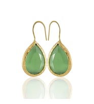 Kadir Jewellery 22 Ayar Altın Kaplama Damla Taşlı Küpe -El İşçiliği Ve Hipoalerjenik Küpe