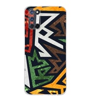 PrintiFy Oppo A92 Uyumlu Kamera Korumalı Soyut Grafiti Tasarımlı Şeffaf Silikon Kılıf
