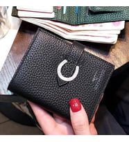 SEPTWOLVES Hakiki Deri Siyah Kadın Kartlık ve Cüzdan 
