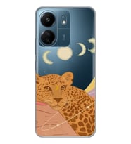Xiaomi Redmi 13C Uyumlu Leopar Tasarımlı Şeffaf Telefon Kılıfı