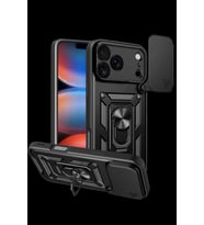 iPhone 17 Pro Pars Lens Yüzüklü Silikon - Siyah