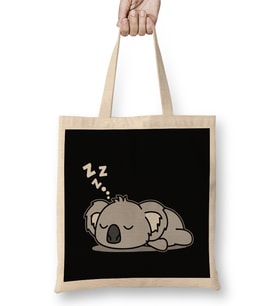 Cute Lazy Koala Bear Napping Funny Gift For Zoo Animal Lover Bez Çanta Uzun Saplı