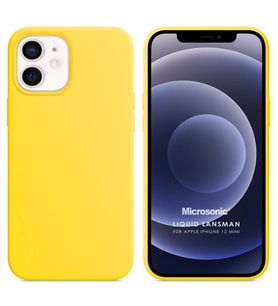 Microsonic Apple iPhone 12 Mini Kılıf Liquid Lansman Silikon Sarı