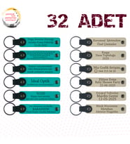 Koyu Turkuaz & Sütlü Kahve, 32’li Set, İsim Ve Tarihli Deri Hediyelik, Yaratıcı Yazarlık Kursuna Anı