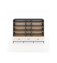 Hyperion Dolap 12 Raflı 3 Çekmeceli  220x44x163 Antrasit-Çam/Aytaşı