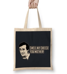 Alan Partridge Smell My Cheese Quote Bez Çanta Uzun Saplı