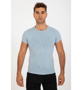 Maraton SlimFit Erkek Bisiklet Yaka Mavi T-shirt