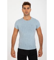 Maraton SlimFit Erkek Bisiklet Yaka Mavi T-shirt