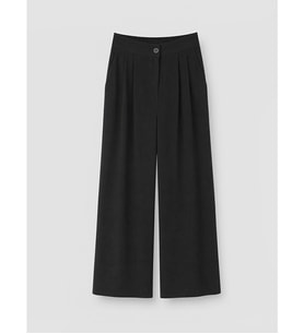 LCW Modest Siyah Beli Lastikli Pileli Kadın Kumaş Pantolon