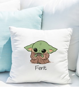 Baby Yoda Grogu Tasarımlı Yastık Kişiye Özel