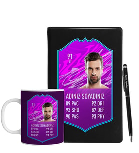 Tasarım Fut Kart Defter Kalem Kupa Hediye Seti