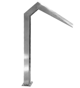 Havuz 12835 şelale Kobra 1000-600 mm 316 kalite 1,2 mm Paslanmaz çelik El Yapım (Gümüş)