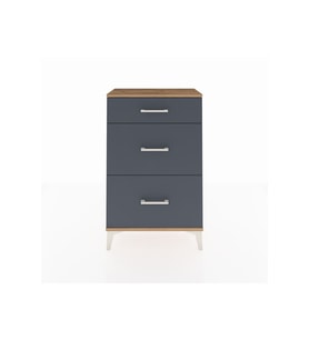 Arges Komodin 3 Çekmeceli 60x30x96 Çam-Antrasit
