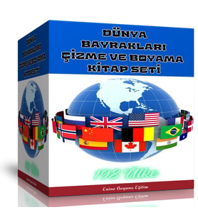 Dünya Bayrakları Çizme ve Boyama Kitap Seti (4 Kitap)