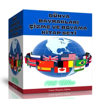 Dünya Bayrakları Çizme ve Boyama Kitap Seti (4 Kitap)