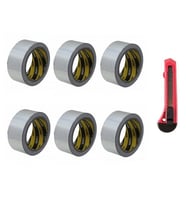 6 Adet Alüminyum Folyo Bandı 45 mm X 20 mt Doğalgaz Isıya Dayanıklı Bant + Falçata