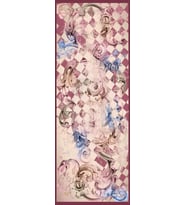 Barok Desen Dora Seri Şal Eşarp Askısı İle Birlikte 75x200 Gül Kurusu Krem-75x20