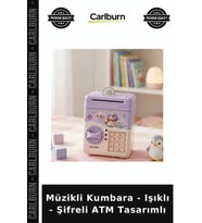 Özel Üretim Çocuk Hediyelik Eğitici Oda Aksesuarı Müzikli Kumbara - Işıklı - Şifreli ATM Tasarımlı