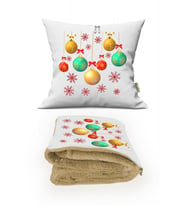 Yılbaşı Desenli Happy New Year Tv Battaniyeli Opsiyonel Yastık & Kırlent 36x36cm