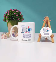 Matematik Öğretmeni Tasarımlı Kişiye Özel Matematik Öğretmeni Kupa Bardak ve Ahşap Anahtarlık Hediye Seti